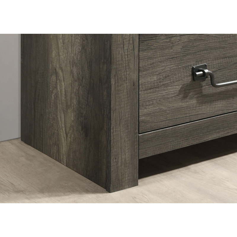Rustic Gray 3Pc Set Bed 2X Nightstands, King