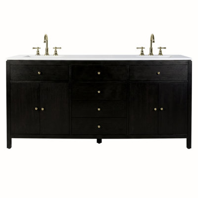 Celine 72 in Double Sink Bathroom Vanity with Quartz Top