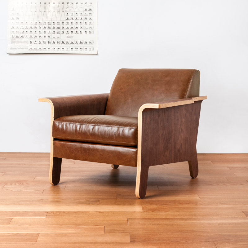 Chaise Lodge, Cuir à équipement véritable brun