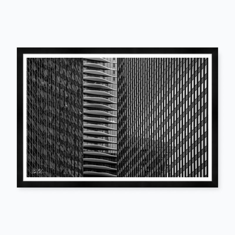 Graphic Building Scape With Terraces I Print by Tim Klein