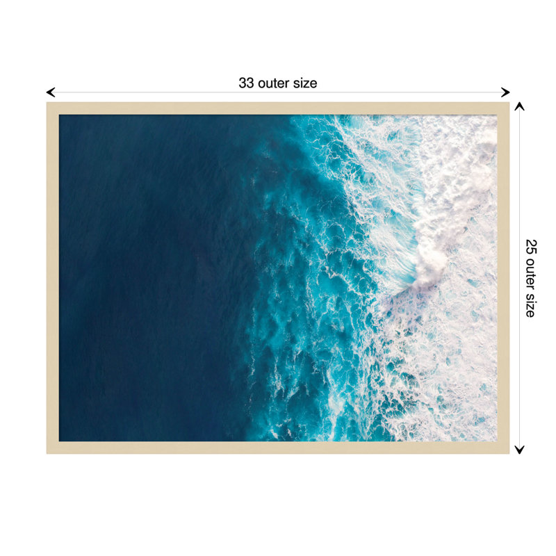 Seascape Of Splashing Waves by The Creative Bunch Studio, Brown, 25" H x 33" W x 1" D