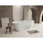 Baignoire autoportante en acrylique de 59 po avec motif à losanges unique: forme ovale spacieuse, finition blanc brillant, débordement de chrome et bonde escamotable