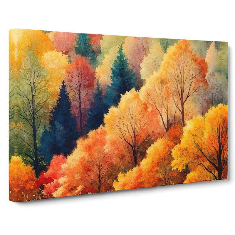 Heartwarming Autumn Forest - Wrapped Canvas, 35cm H x 50cm W x 3cm D
