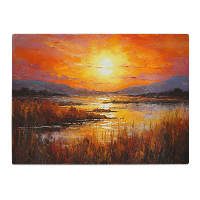 Sunset Palette Knife No.3  Glass Chopping Board