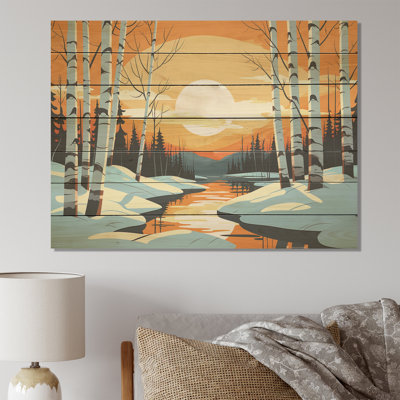 Bolt Winter Landscape - Winter Landscape on Wood Print