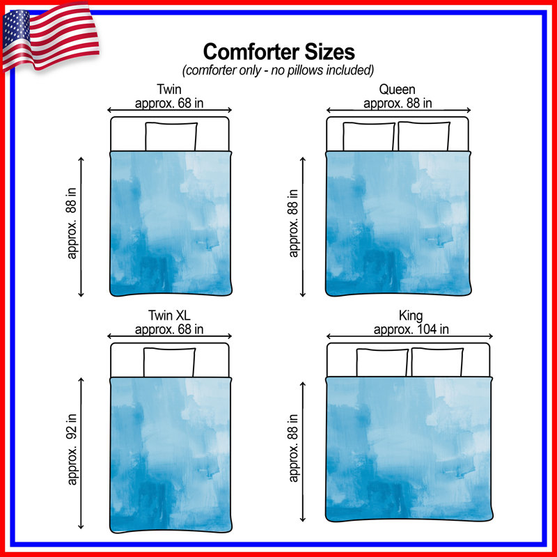 Blue Brush Stroke Texture Comforter, Twin