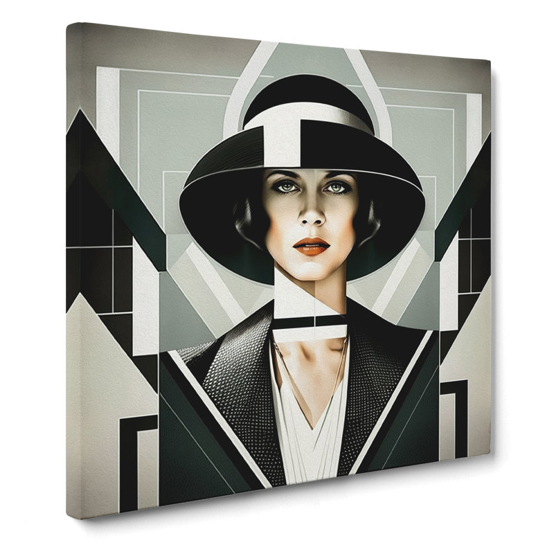 Art Deco Woman Suprematism No.2 - Print, 50cm H x 50cm W x 3cm D