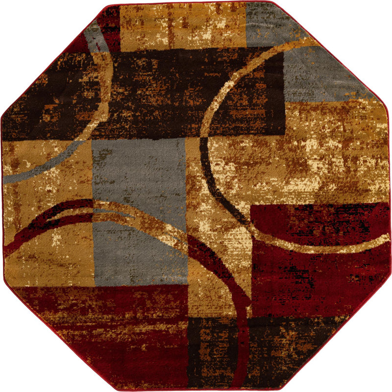 Abstract Indoor Rug, Octagon 7' x 7'