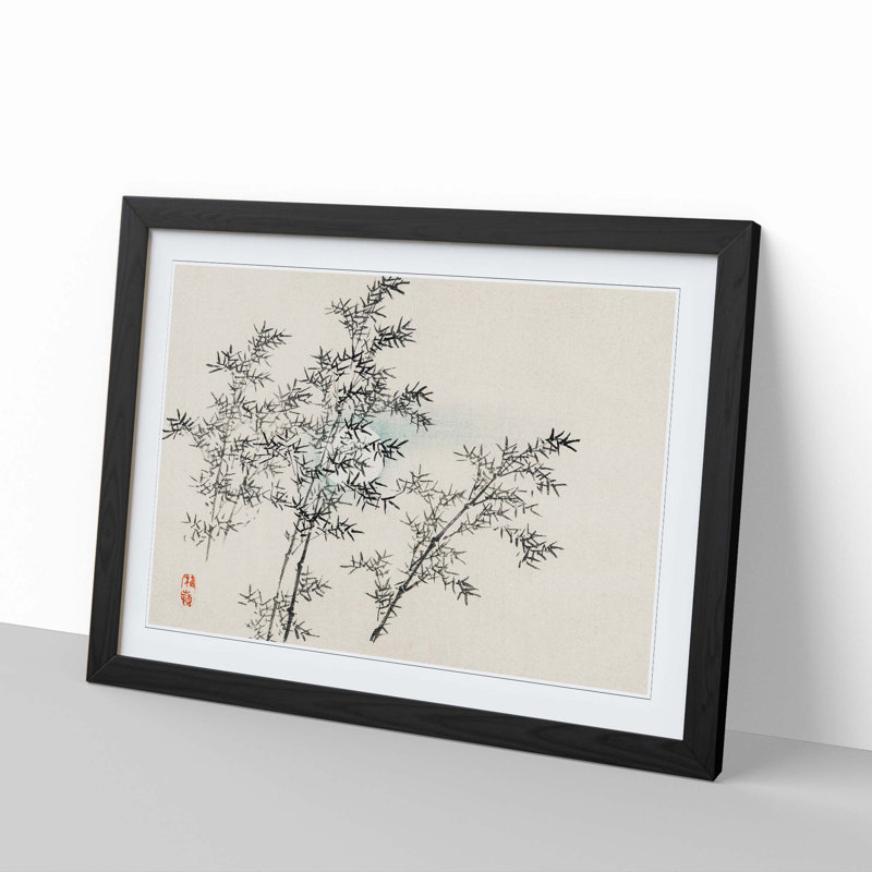 Bamboo Cane by Kono Bairei - Picture Frame Painting Print, 48cm H x 65cm W x 2cm D, Black Framed