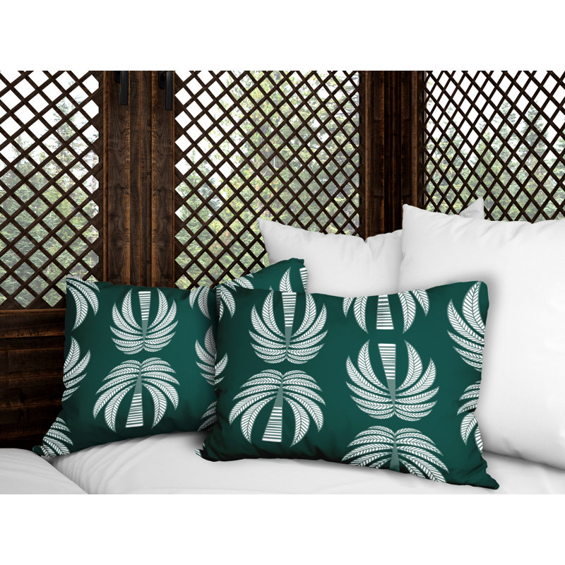 Polyester/Polyester Blend Lumbar Rectangular Indoor/Outdoor Pillow Cover & Insert, Emerald