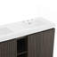 Meuble-lavabo fumé GALAN 60F" avec lavabo à trois trous pour robinetterie, grand meuble-lavabo autoportant de rangement pour salle de bain moderne, lavabo monobloc sans bonde ni robinet, à monter soi-même-1480215321