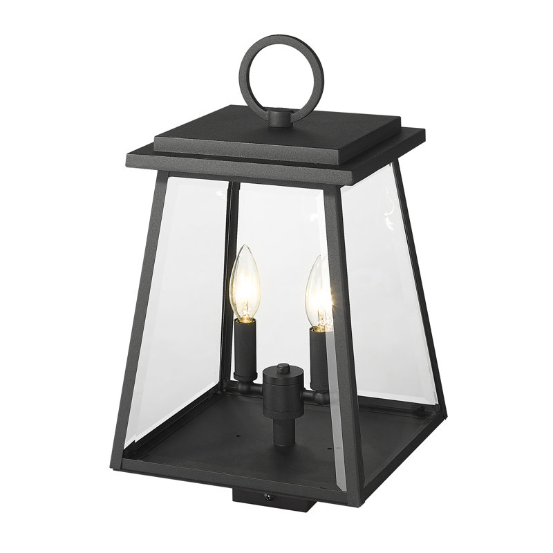 Tête de lanterne noire 1 lumière H 18,5 po