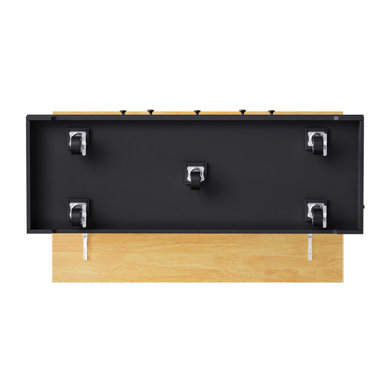 53Inch Large Kitchen Island With 2 Bar Stools, Black