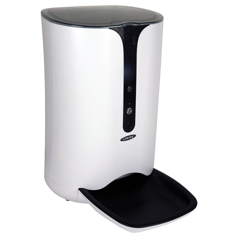 Lentek Smart Programmable Pet Food Dispenser with 720P Camera - White