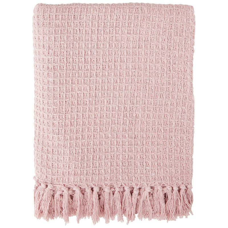 Vitela Throw Blanket, Single-Short (90 x 160cm), Blush Pink