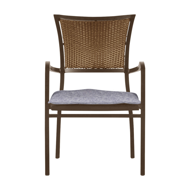 Chaise avec accoudoirs Aire - Alun chêne / Osier résine Raphia, Pas de soudure, Argent Vérone, Chêne / Raphia