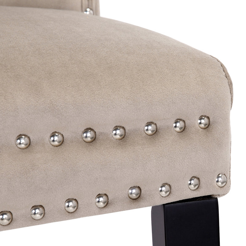 Chaise parsons rembourrée en velours Kirsten, Taupe
