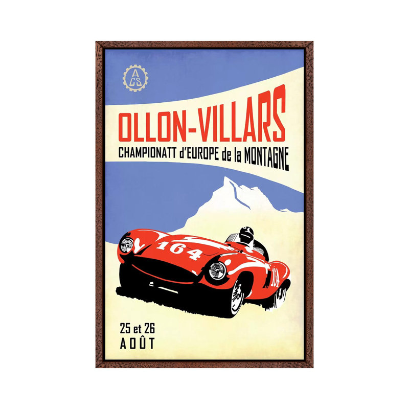 Ollon-Villars by Mark Rogan - Print on Canvas, 66.04cm H x 45.72cm W x 3.81cm D, Classic Brown Wood Framed