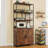 70.8" Bar Cabinet With Goblet Holder 5 Tier Bakers Rack With Cabinet Large Baker Rack