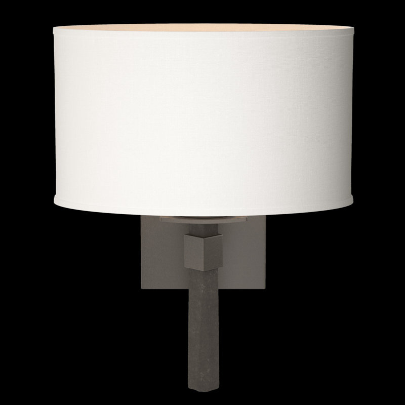 Beacon Hall Oval Drum Shade Sconce, Natural Anna, Dark Smoke