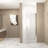 Pivot Shower Door With Brushed Nickel Aluminum Frame, Half Frame Shower Door