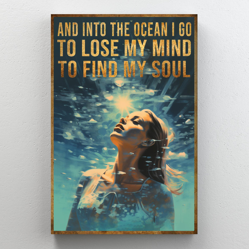 Woman And Into The Ocean, L 16 po x H 20 po x P 1,25 po