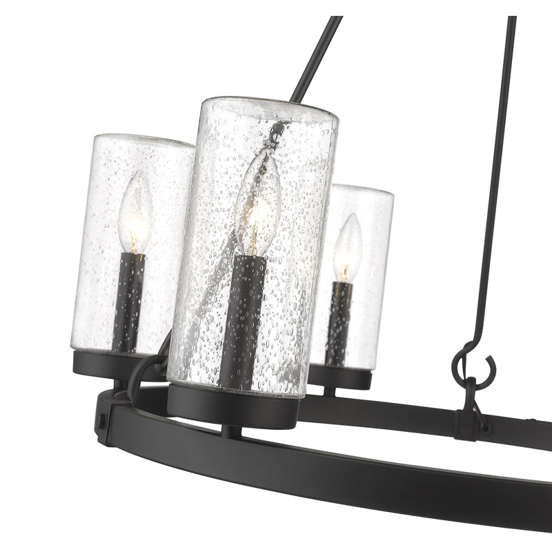 Sheniece 6 - Light Outdoor Chandelier, Matte Black