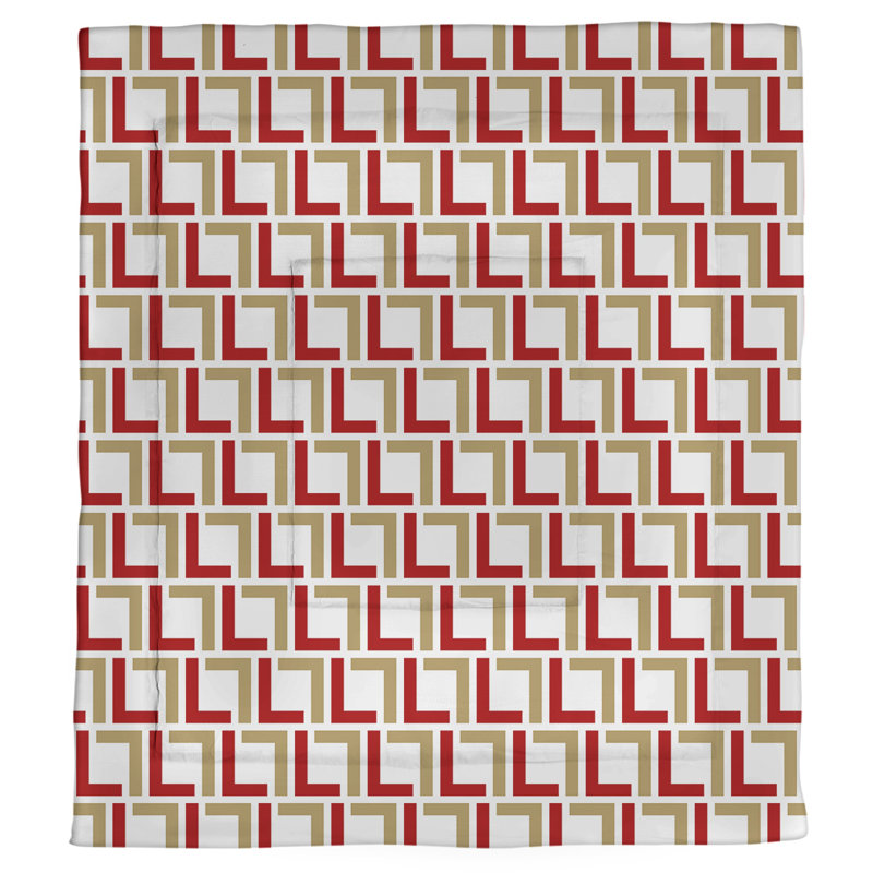  Édredon simple Football Luxury, Blanc / rouge / doré, Édredon très grand