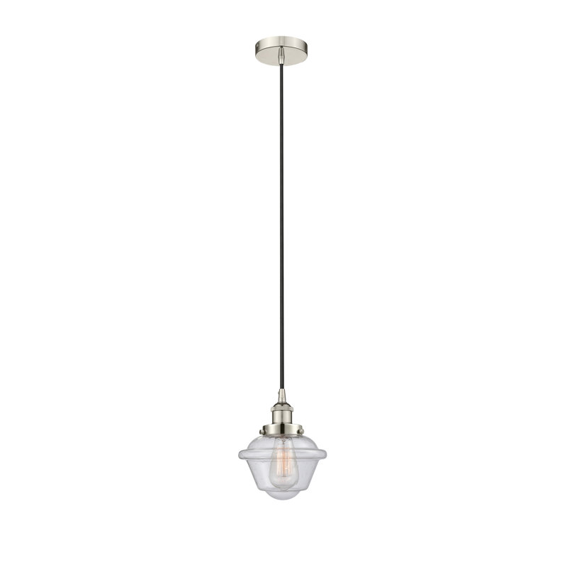 Luminaire suspendu simple à 1 lumière Calliope, Nickel poli