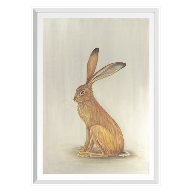 Resting Hare Print by Bigsby, Bella, White Single Picture Framed