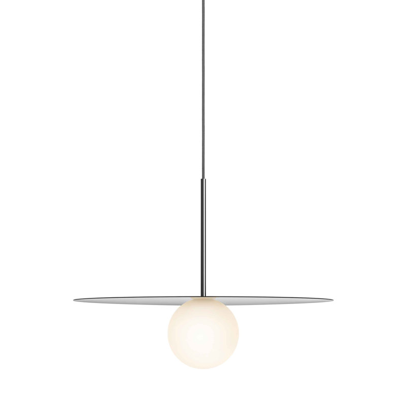 Luminaire suspendu à disque Bola, Chrome, H 13 po x l 12 po x P 12 po
