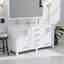 Meuble-lavabo double raffiné avec plateau en marbre de Carrare et miroir