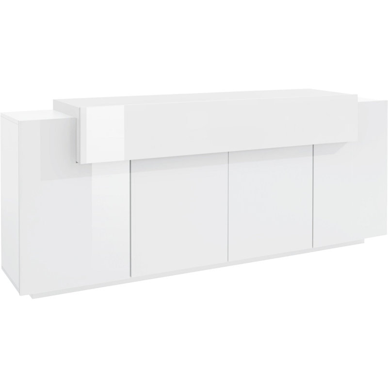 Aadaya 200cm Sideboard, Matte White/Glossy White