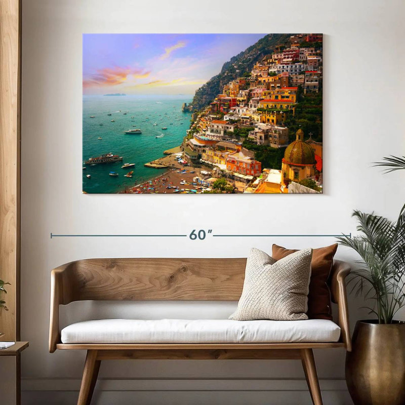 Gillard, village animé de Positano, H 32 po x l 48 po