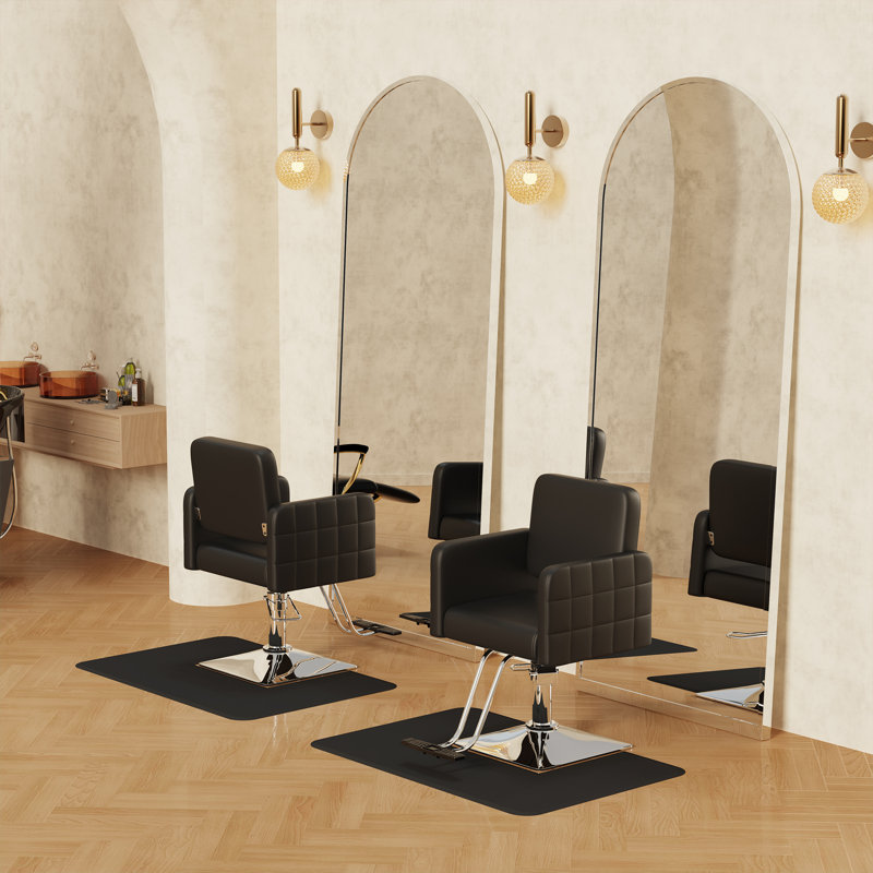  Fauteuil de salon noir de qualité supérieure, fauteuil confortable avec coussin de siège épaissi, chaises de style magnifique, fauteuil de coiffeur pivotant à 360 °, capacité de poids jusqu'à 330 lb