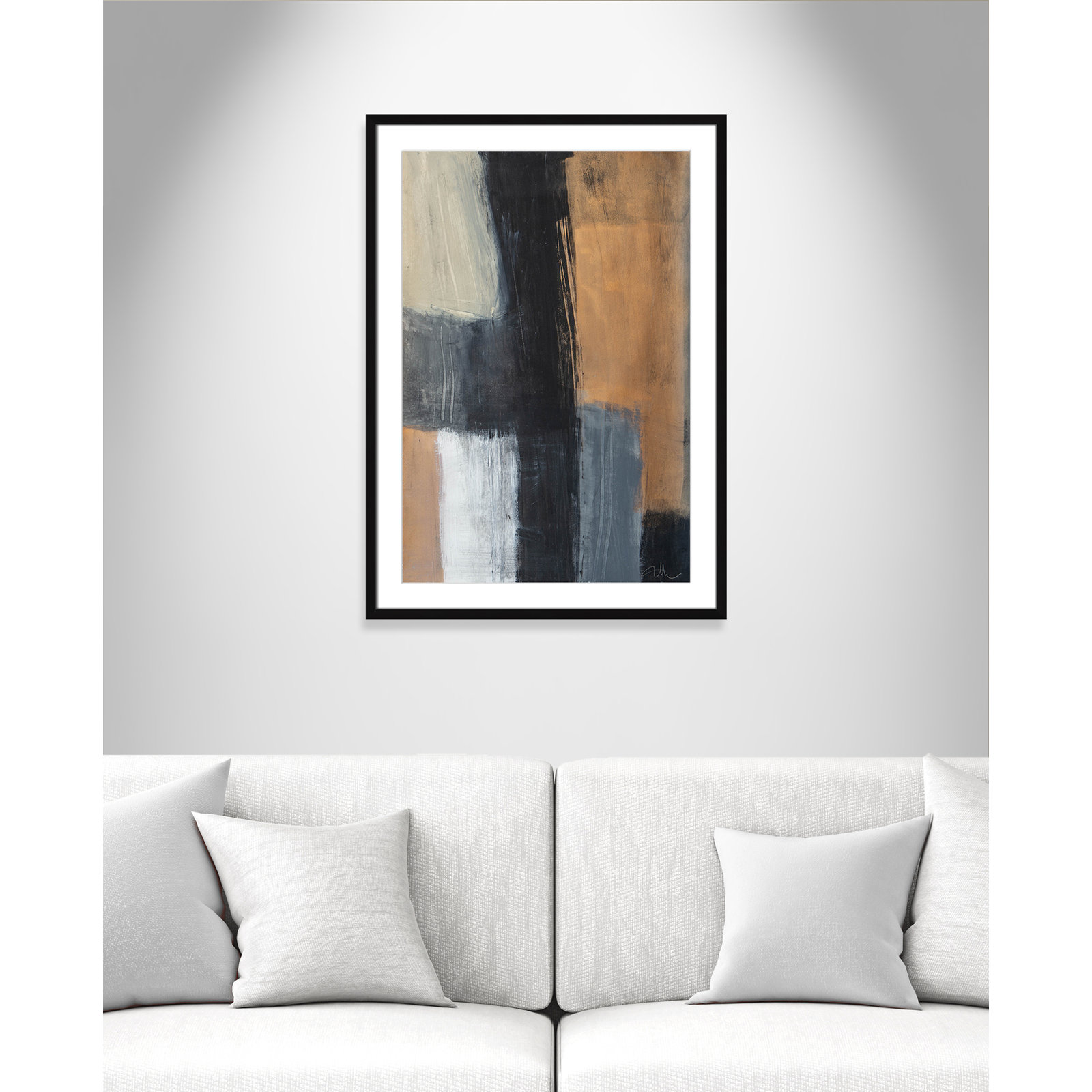 Calderon "Metallic Slate II" Print, Black Single Picture Frame, Yes, 35.5" H x 25.5" W x 1.25" D