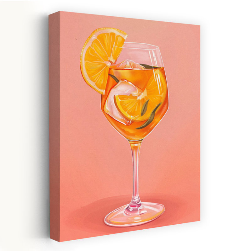 Orange Summer Spritz Classic Retro Vintage Coastal Fruit Wall Art, 36" H x 24" W