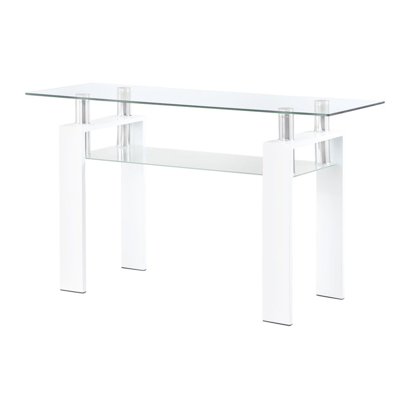 Iginio 47.6'' W Console Table with Glass Top, White