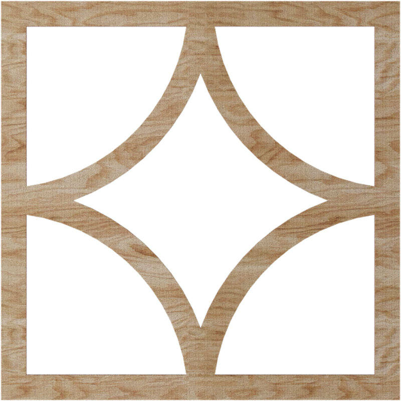 Médaillon de plafond ajouré en bois Statesman, Chêne rouge, H 32 po x l 32 po x P 0,25 po