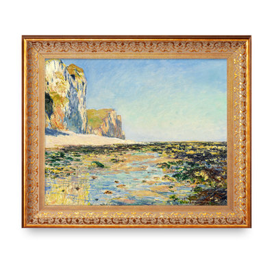 Bord de mer et les falaises de Pourville dans la matinée par Claude Monet, Reproduction classique du monde de l'image pour HomeDecor, cadre doré à motif rétro