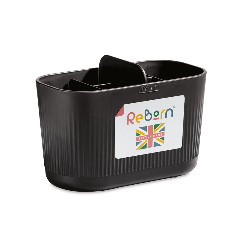 Recycled Large Bathroom Caddy - Made in UK, Black