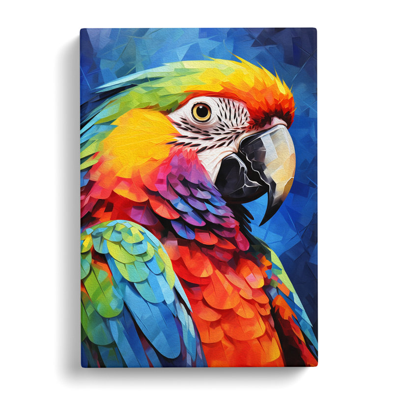 Parrot Abstract - Art Prints - Wrapped Canvas, 60cm H x 40cm W x 3cm D