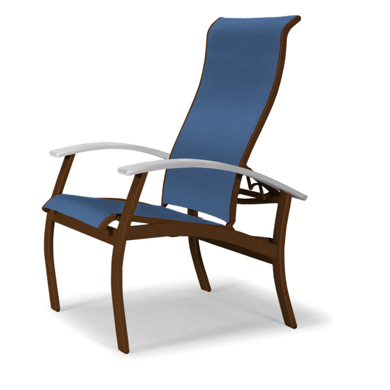 Chaise de patio Askar, Blanc, Cobalt 35D Sunbrella®, Kona texturé
