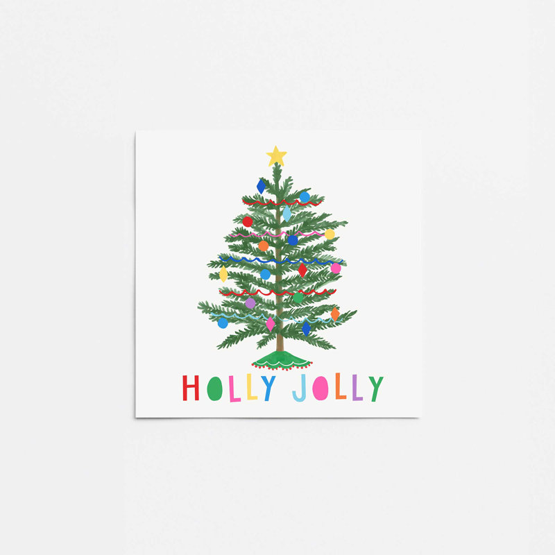 Impression de sapin de Noël Holly Jolly, Sans cadre, papier, H 11 po x l 14 po