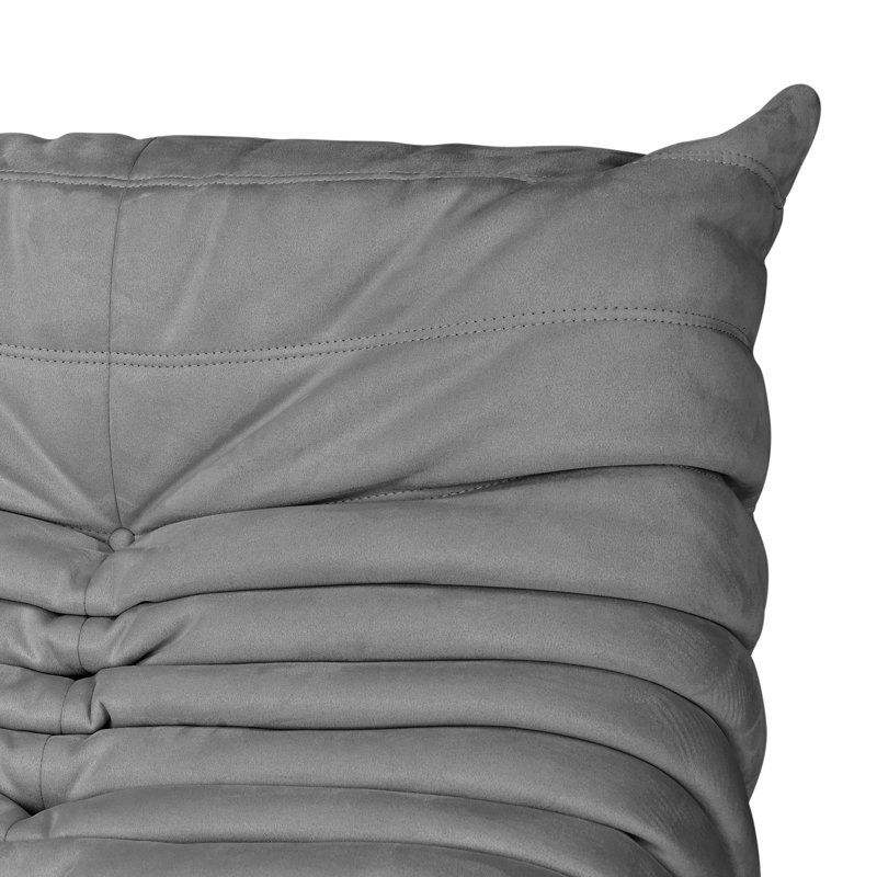 Ensemble de fauteuil à billes sans accoudoirs en suède, Microfibre/microsuède gris