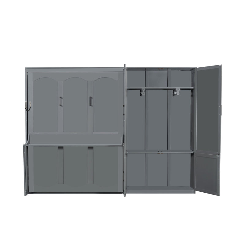 Grand mur de lit gris avec rangement hydraulique pour installation dans la chambre d'amis