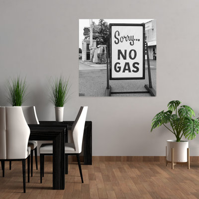 1970S 1973 Sorry No Gas Sign Beside Gas Pumps At Service Station Due To Opec Oil Crisis Classic Retro Vintage Wall Art