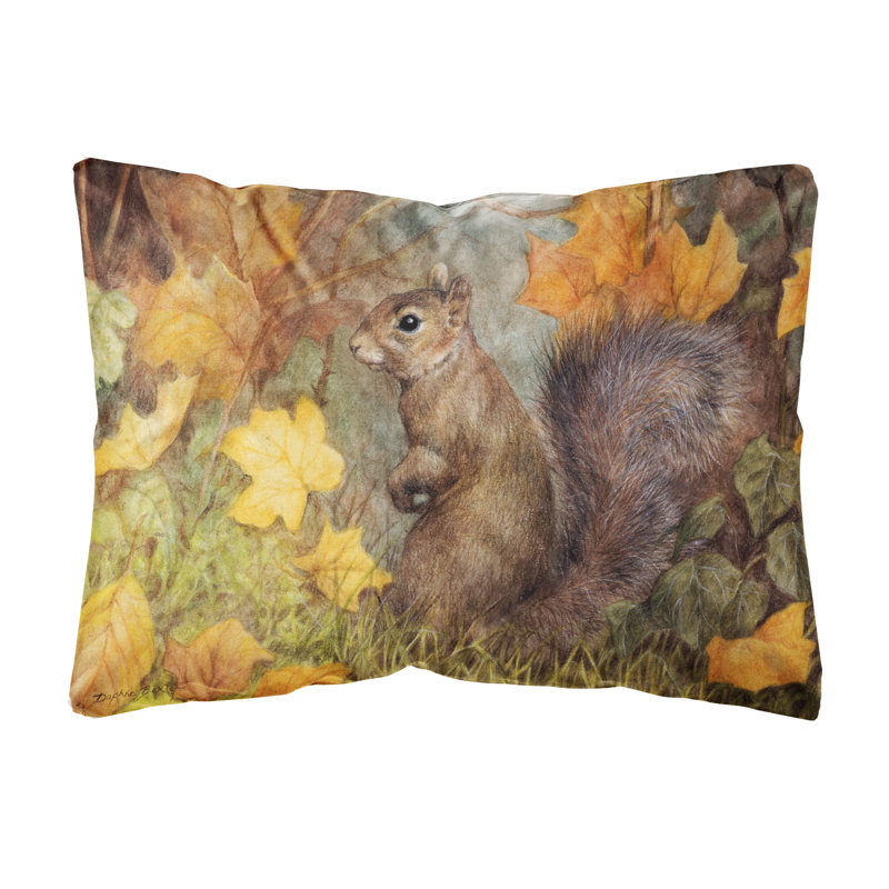  Coussin intérieur / extérieur Squirrel in Fall Leaves