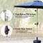 Parasol de jardin 10 pieds imperméable pour terrasse, jardin, piscine, bleu marine