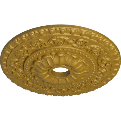 Médaillon de plafond Endurathane Vaduz, DE 23 1/2 po x P 3 1/2 po x P 2 1/8 po (convient aux auvents jusqu'à 3 1/2 po), finition dorée pharaons peinte à la main